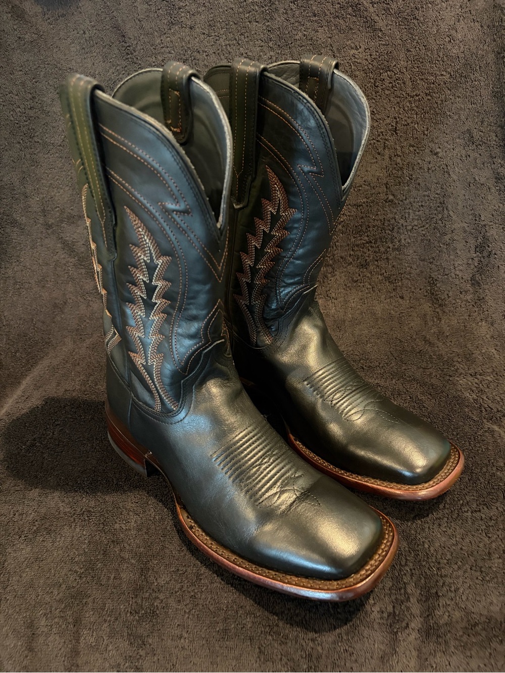 Tecovas The Doc Midnight Black Square Toe Cowboy Boots